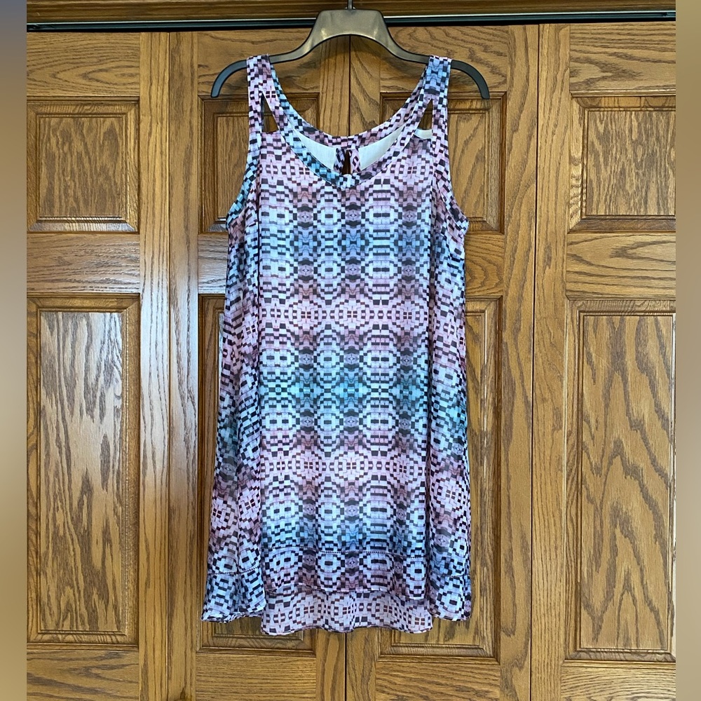 AZTEC PRINT FLOWY BOHO DRESS